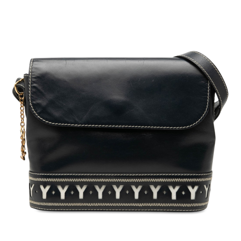 Pre-Loved Saint Laurent Leather Y Cutout Flap Crossbody